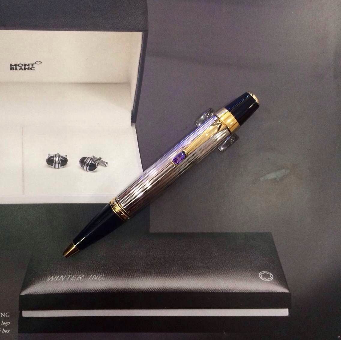 Replica Montblanc Gold&Silver Ballpoint Pen / Mont Blanc Boheme Pen